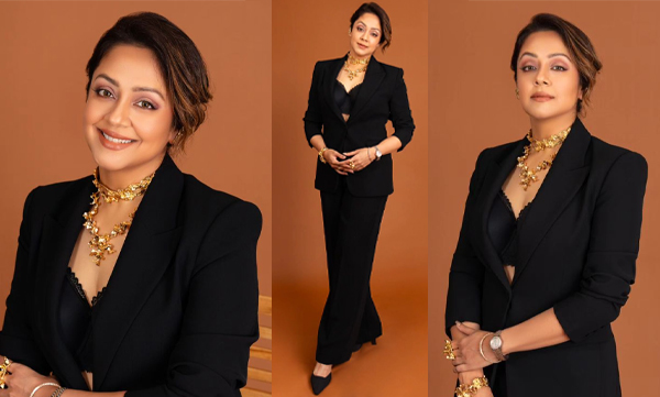 Jyothika Dazzles In A Glamorous Black Pantsuit At Filmfare Critics Awards South 2024