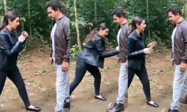 Arjun Sarja and Nikki gilrani location entertainment 