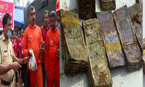 currency-covered-in-mud-under-a-rock-fire-force-found-4-lakhs-from-churalmala-wayanad-landslide-hit-area
