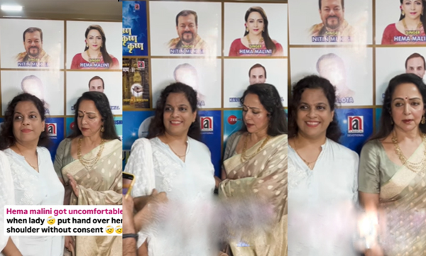 Hema Malini Gets Irritated and Angry, Removes Fans' Hand From Her Back; Viral Video