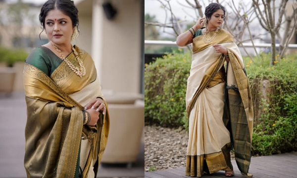 manju-pillai-is-elegant-in-arya-badais-kanjeevaram-saree