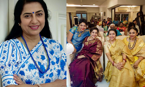 Suhasini with pictures of Janmashtami celebration at Rajinikanth's house