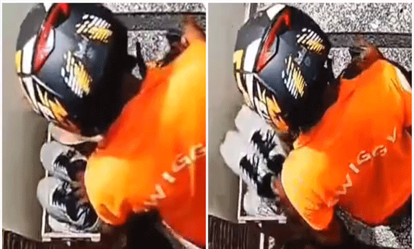 swiggy-delivery-agent-steals-shoes-kept-outside-flat-viral-cctv
