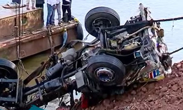 Arjun's lorry was brought to shore