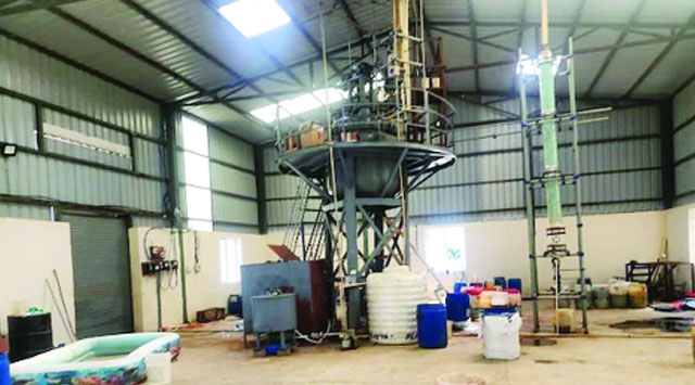 Drug factory found in Bagroda industrial area; Production took place in a 2,500 sq. ft. shed;