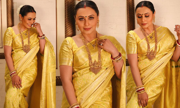 Rani mukerji royal look for durga puja