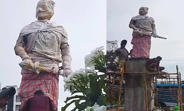 After 5 long months; Shakta restored the statue