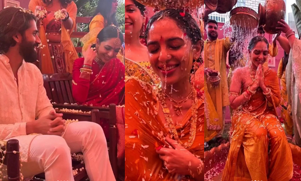 Nagachaithanya and shobhitha's haldi function, pictures trending