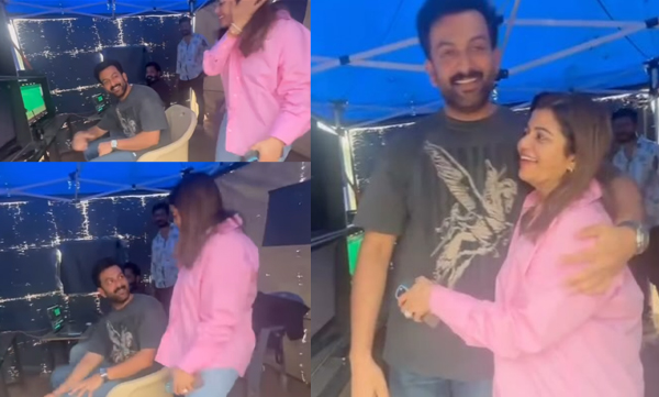 Supriya's surprise visit to prithviraj on empuraan's location