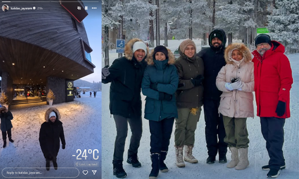 Kalidas and tarini shares honeymoon picture from finland along with full family