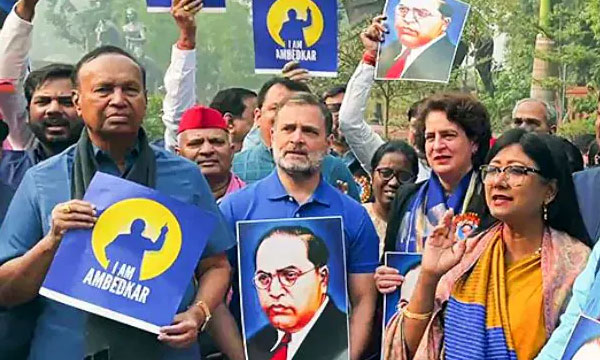 Protest in Parliament over Ambedkar's remarks
