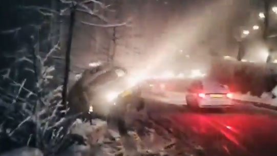 Man Jumps Out As Truck Skids On Icy Road In Manali, Falls Into Valley