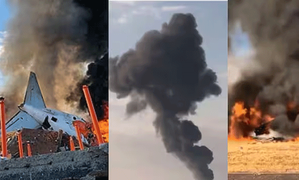 During landing the plane skidded off the runway and crashed; 28 dead in accident in South Korea