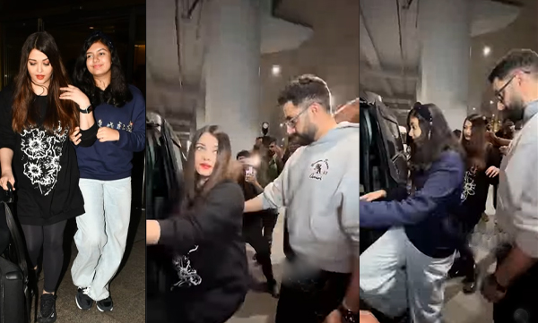 Aishwarya Rai and Abhishek Bachchan were accompanied by their daughter, Aaradhya Bachchan