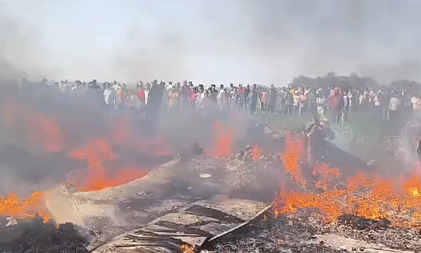 The fighter jet crashed during a training flight
