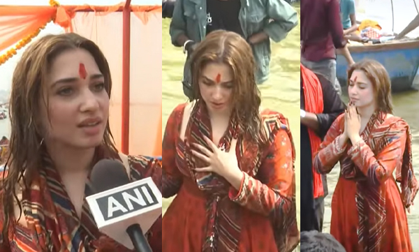 Actress Tamannaah Bhatia arrives at Maha Kumbh 2025 in Prayagraj 