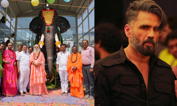 suniel-shetty-has-donated-a-mechanical-elephant-to-a-karnataka-temple