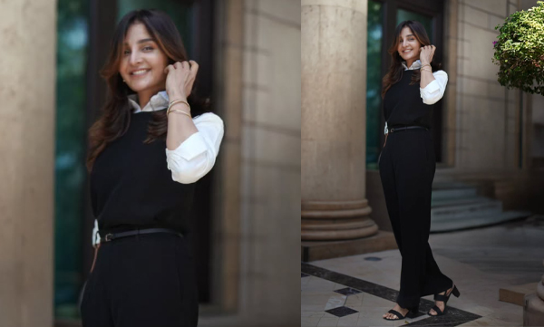 Manju Warrier stunning look in black and white outfit