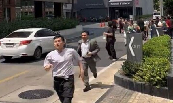 Severe damage caused by strong earthquake in Myanmar;