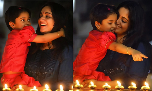 Kavya Madhavan along with daughter Mahalakshmi, pictures trending