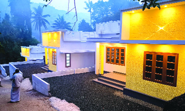 Houses were built for three families free of charge at a cost of 63 lakhs including land.