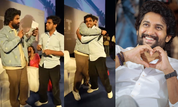 Nani welcomed the fan on stage and took the synopsis from him to read it later
