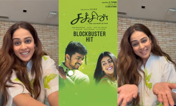 Genelia dsouza shares happiness of vijay movie Sachien re release