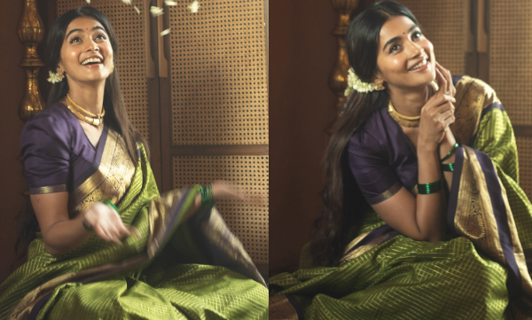 pooja-hedge-vintage-saree-look