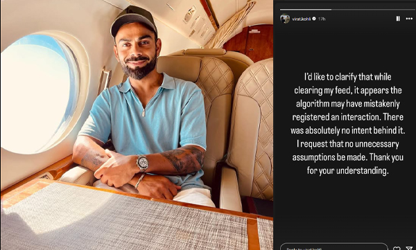 It"
Virat Kohli issues clarification after 'mistakenly' liking  Avneet Kaur's picture