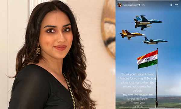 Malvika jayaram supports indian army