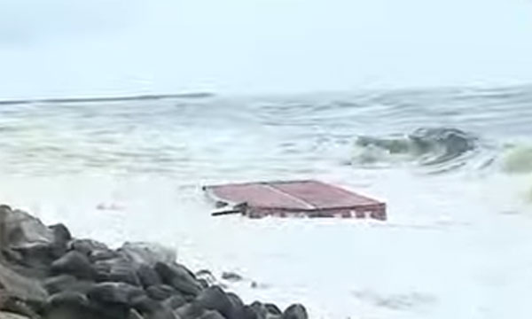 Containers on Kollam shore
