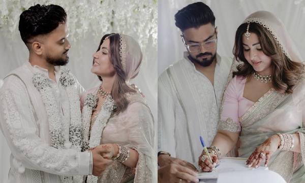 Hina Khan marries Rocky Jaiswal in an intimate ceremony amid cancer battle