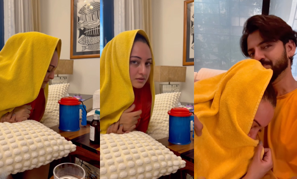 Saheer iqbal sonakshi's cute video which she has fever