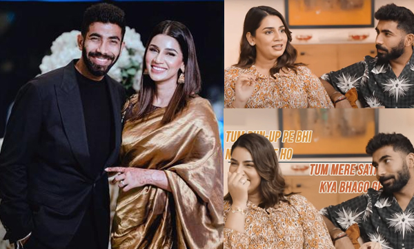 Jasprit Bumrah trolled by wife Sanjana Ganesan on Harbhajan's show