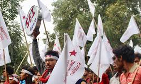 SFI protest march in universities; A sit-in in front of the VC's chamber
