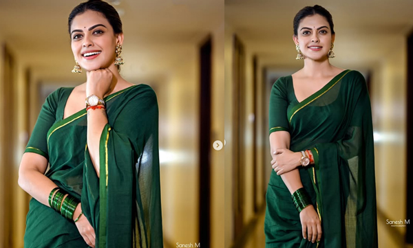 anusree-traditional-saree-look