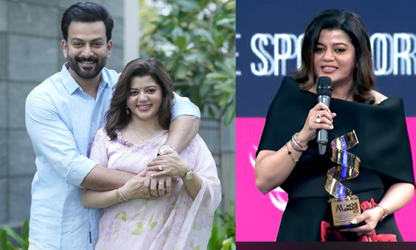 Supriya menon thankful words for her husband prithviraj sukumaran