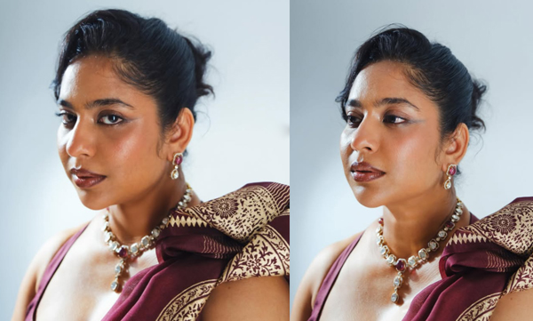 Srinda looks stylish in a bold, sharp look