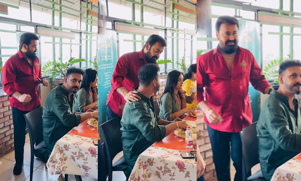 Kailash shares a cute eating time with mohanlal 