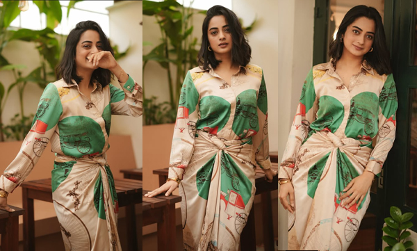 Namitha Pramod in wrap dress look sharp and cute