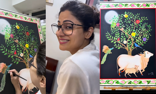 Shamitha Shetty draw her first Pichwai Art