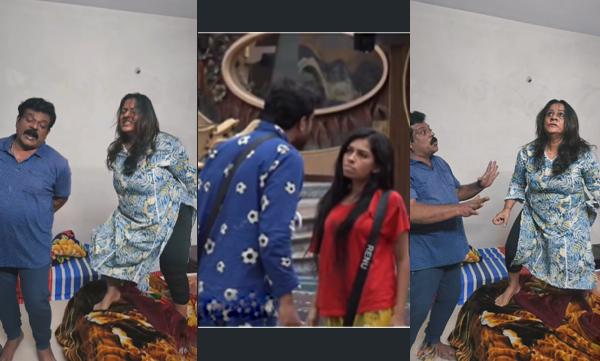 Beena Antony and Manoj kumar recreate quarrel between anish and renu sudhi in big boss house