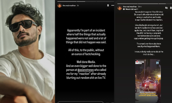 Madhav Suresh is responding to the incident where he got into a verbal altercation with a Congress leader in the middle of the road