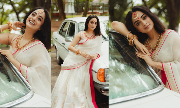 Namitha Pramod in classic ethinic handwooven lehenga 