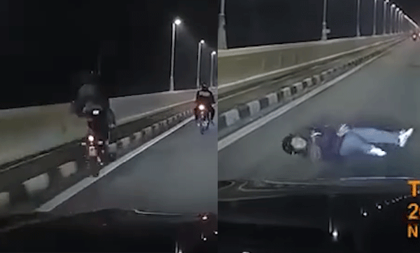 viral-video-biker-climbed-an-unscientific-concrete-divider-and-fell
