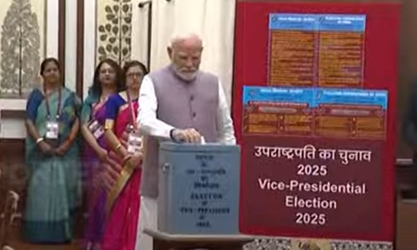 PM Modi Casts 1st Vote As Polling Begins For New Vice President