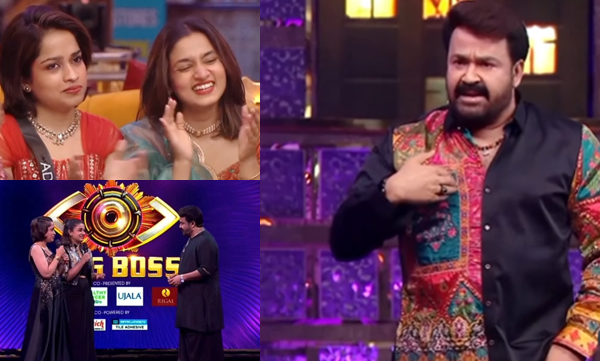 Mohanlal supports lesbian couples adhila and noora in bigg boss malayalam