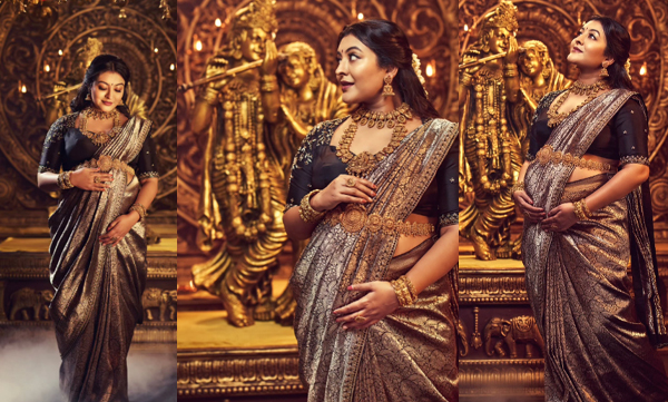 Durga Krishna shares maternity photoshoot in royal style