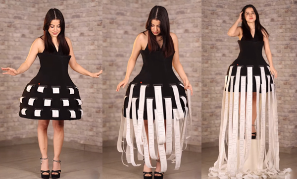 Urfi Javed made outfit out of invoice printing machine