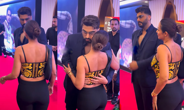 Malaika and arjun bumping into each other at a screening